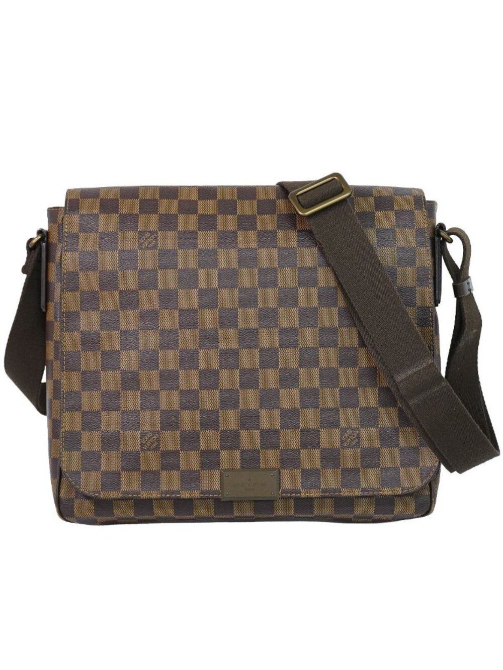 Louis Vuitton LV District MM Damier Ebene Shoulder Bag Pochette Brown